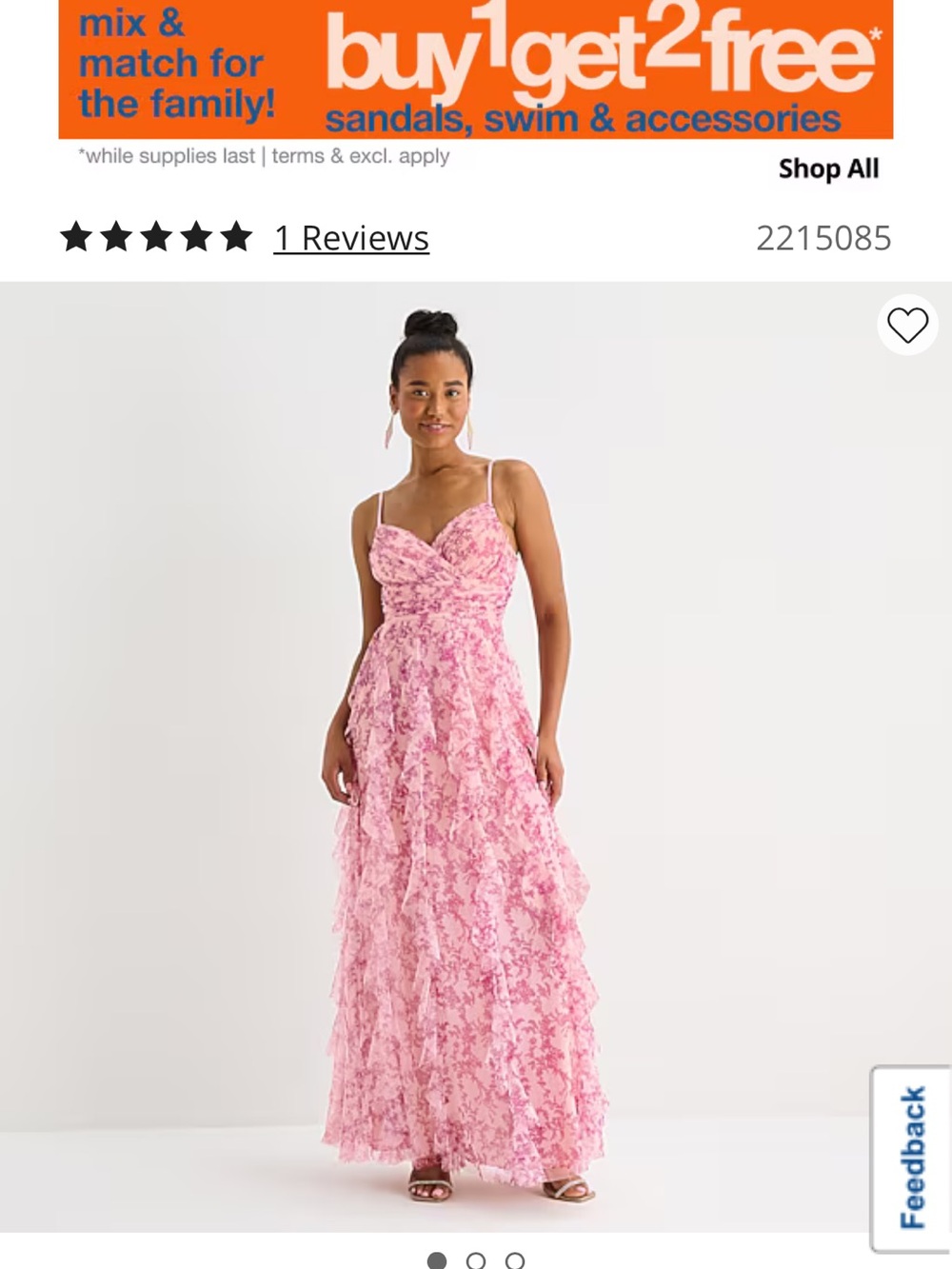 Pink Floral Lace Maxi Dress
